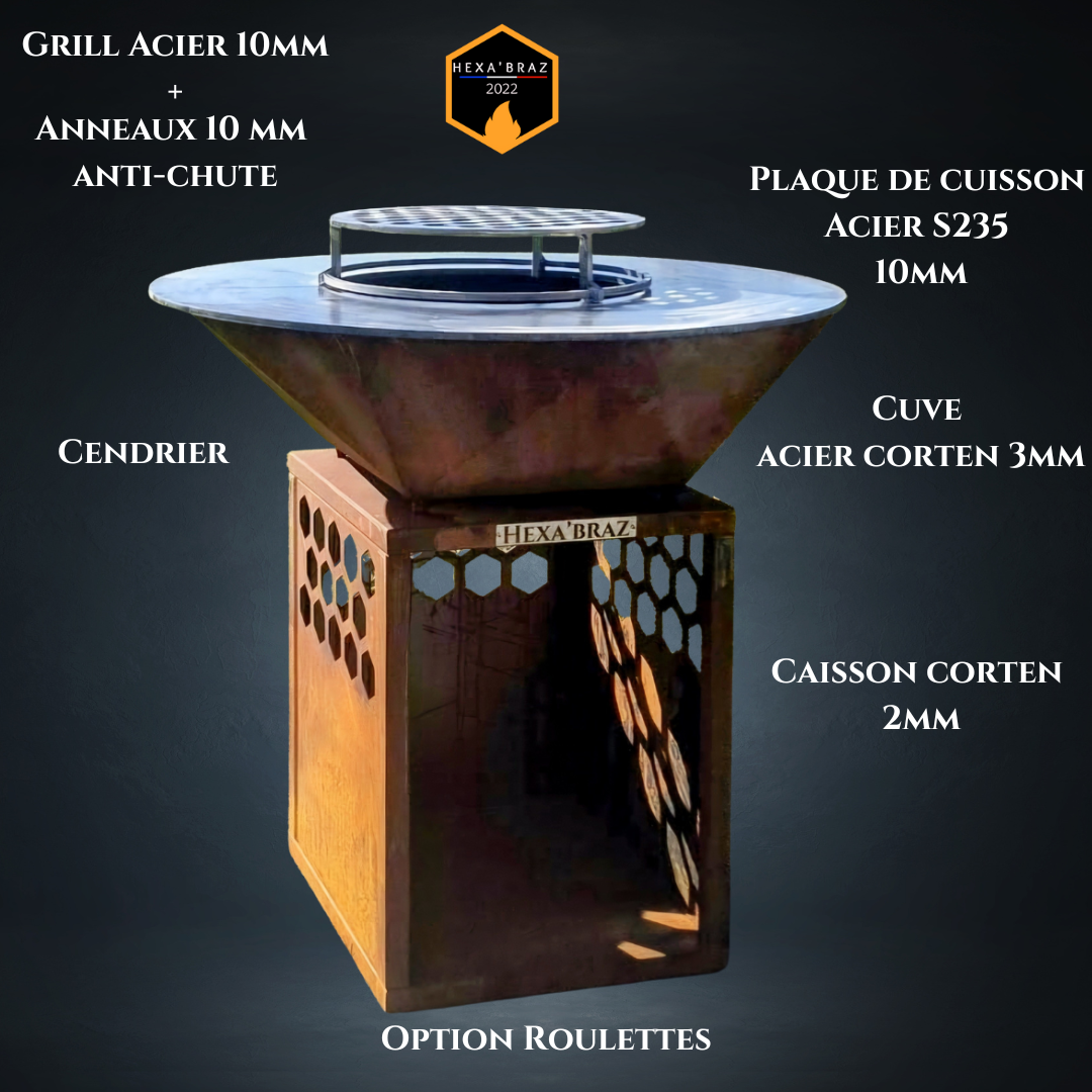 Brasero Hexa 80 Corten